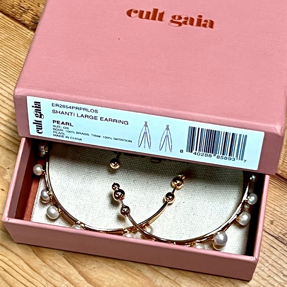 🌺🎉HP🎉🌺 NWT Cult Gaia Shanti Large Pearl Earrings - Picture 16 of 16